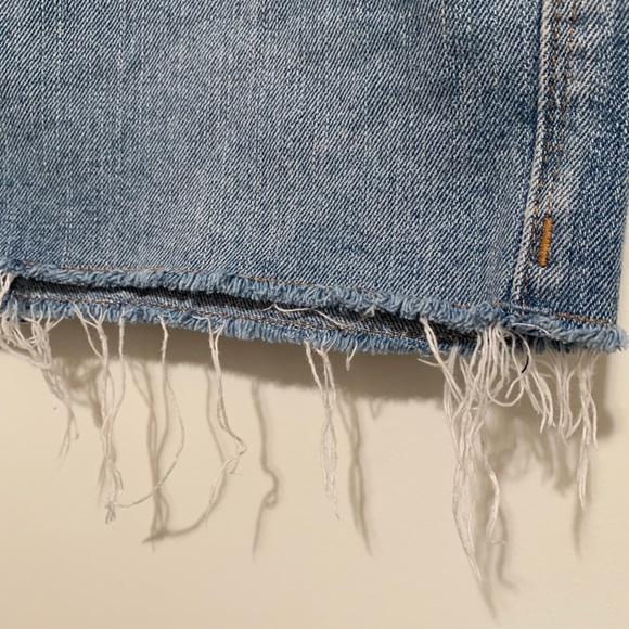 LEVIS Blue Deconstructed Cut Off Denim Mini Skirt - Picture 4 of 9